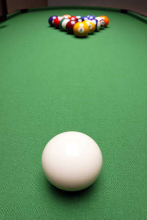 Billiard balls on green table!