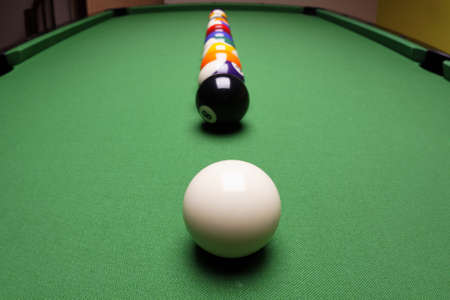Billiard balls on green table!