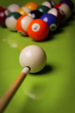 Billiard balls on green table!