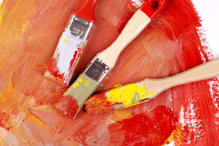 Dirty Paintbrushesの写真素材