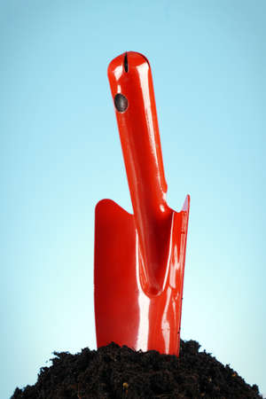 Shovel in the groundの写真素材