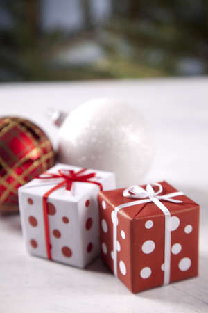 Christmas Decoration, baubles and gifts!の写真素材