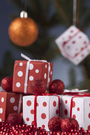 Christmas Decoration, baubles and gifts!の写真素材