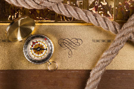 Vintage navitagion equipment, letter and maps
