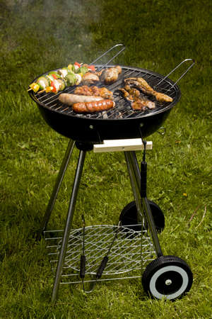  Barbeque in the garden, really tasty dinner の写真素材