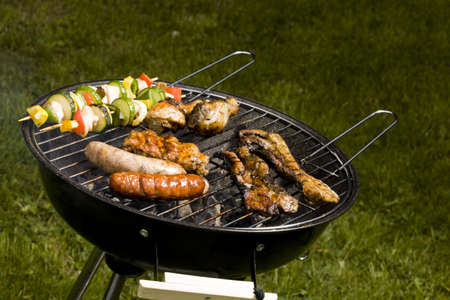  Barbeque in the garden, really tasty dinner の写真素材