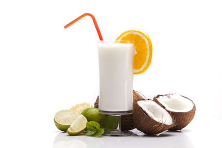 Exotic Pina Colada Drink isolated on white