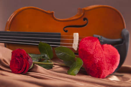 Violin, music, love and extasy  Everything for valentinesの写真素材