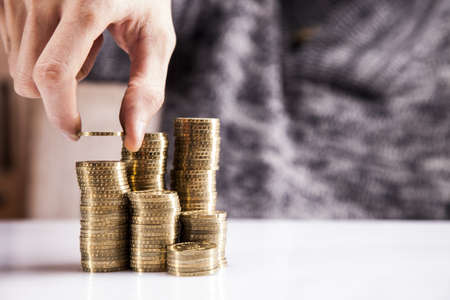 Men counting money  Studio shots