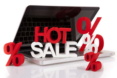 Computer, basket and free web shopingの写真素材