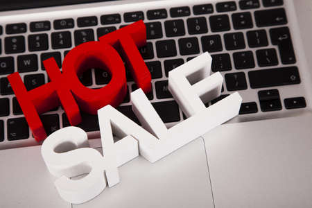 Computer, basket and free web shopingの写真素材