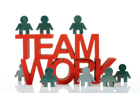 Teamwork and corporate profit isolated symbols on whiteの写真素材