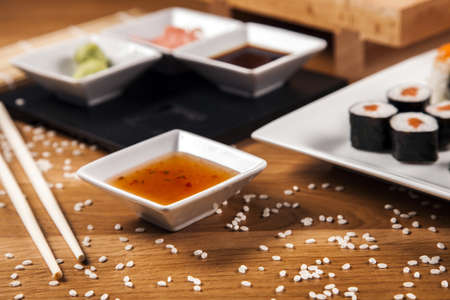 Variation of fresh tasty sushi foodの写真素材