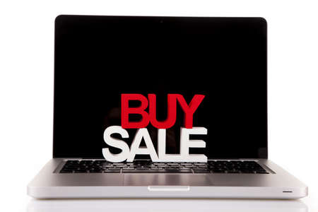 Computer, basket and free web shopingの写真素材