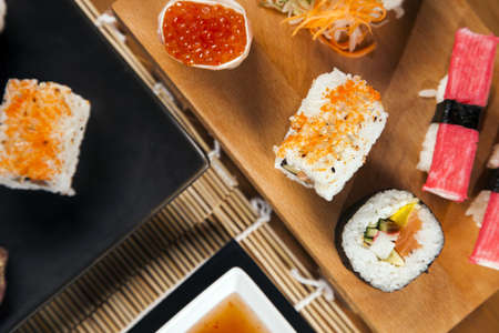 Variation of fresh tasty sushi foodの写真素材