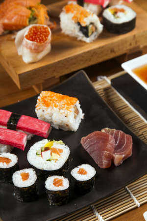 Variation of fresh tasty sushi foodの写真素材