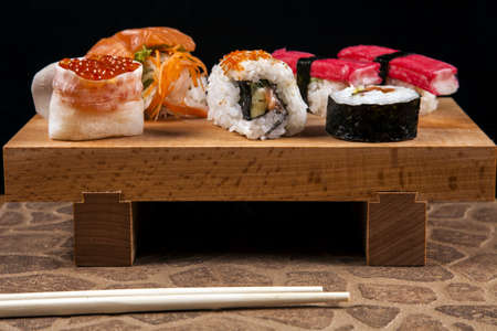 Variation of fresh tasty sushi foodの写真素材