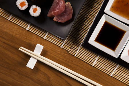 Variation of fresh tasty sushi foodの写真素材