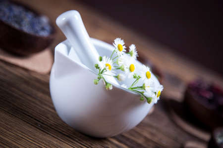 The ancient Chinese medicine, herbs and infusions. Natural flowersの写真素材