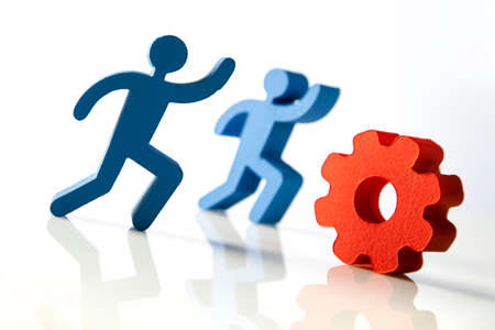 concept of teamwork, people and icons