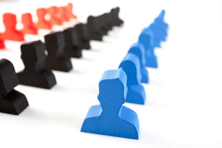 concept of teamwork, people and iconsの写真素材