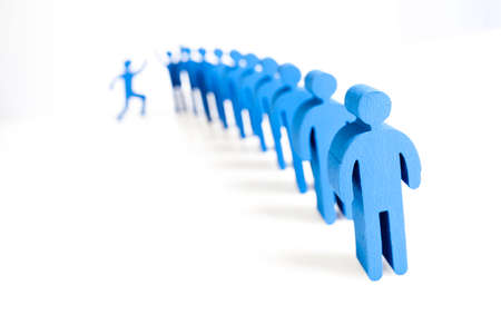concept of teamwork, people and iconsの写真素材