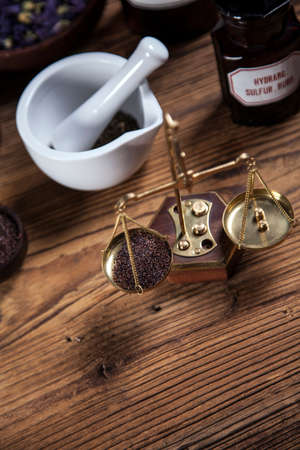 The ancient natural medicine, herbs and medicinesの写真素材