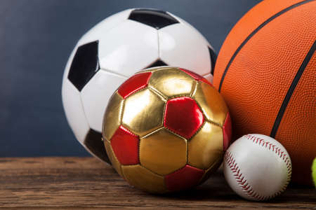 Sports accessories. paddles, sticks, balls and a lot of funの写真素材