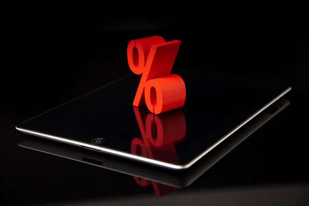 Digital percent tablet and a lot of fun!の写真素材