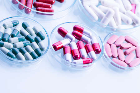 Set of capsules on white background. Studio Shotの写真素材