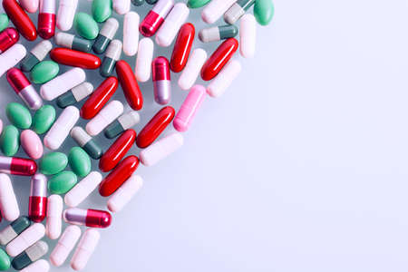 Set of capsules on white background. Studio Shotの写真素材