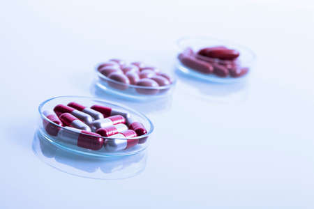 Set of capsules on white background. Studio Shotの写真素材