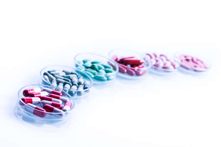 Set of capsules on white background. Studio Shotの写真素材