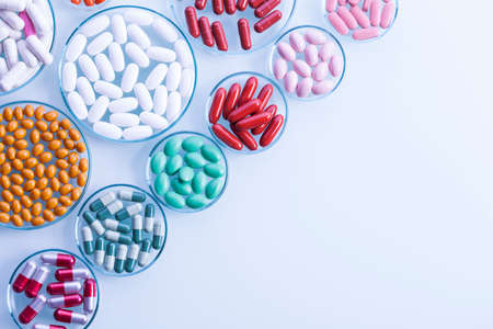 Set of capsules on white background. Studio Shotの写真素材