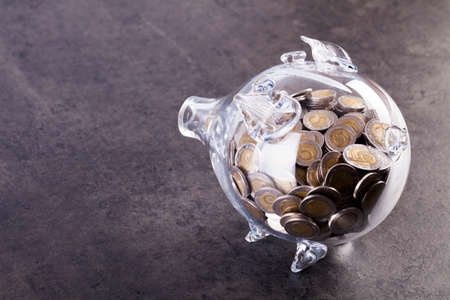 Financial theme on white background. Studio shotの写真素材