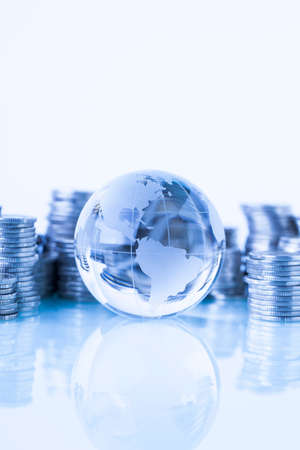 Financial theme on white background. Studio shotの写真素材