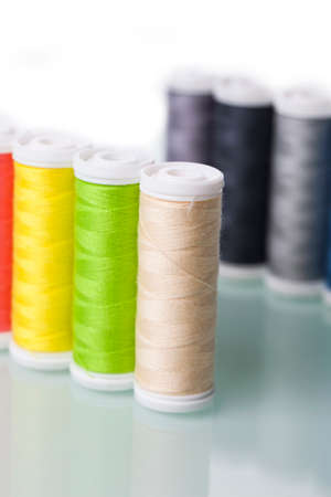 Sewing threads isolated on white background. Studio Shotの写真素材