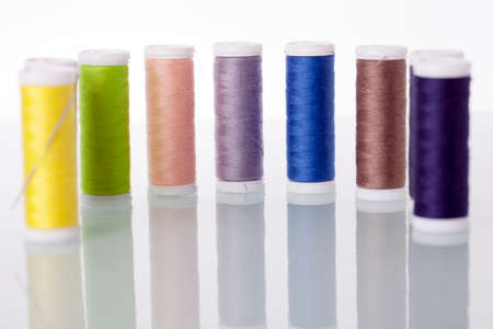 Sewing threads isolated on white background. Studio Shotの写真素材