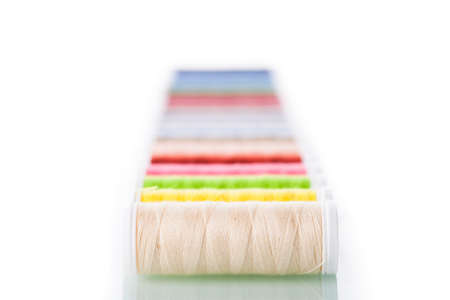 Sewing threads isolated on white background. Studio Shotの写真素材