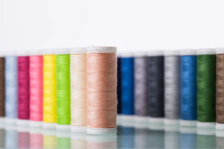 Sewing threads isolated on white background. Studio Shotの写真素材