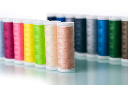 Sewing threads isolated on white background. Studio Shotの写真素材