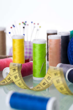 Sewing threads isolated on white background. Studio Shotの写真素材