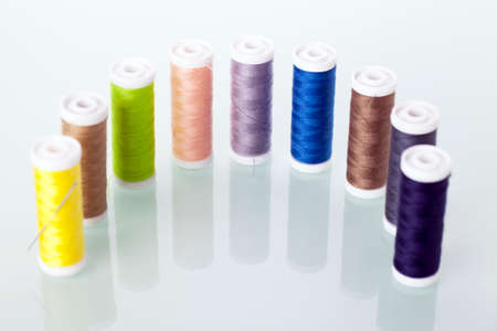 Sewing threads isolated on white background. Studio Shotの写真素材