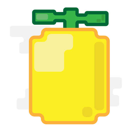 Cute Square Shining Fresh Yellow Lemon Flat Design Cartoon for Shirt, Poster, Gift Card, Cover or Logoのイラスト素材