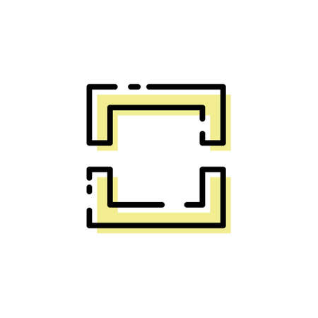 Cute Yellow Screenshot Icon Flat Design For App Label Vector Illustrationのイラスト素材