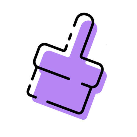 Cute Purple Brush Cleaner Icon Flat Design For App Label Vector Illustrationのイラスト素材
