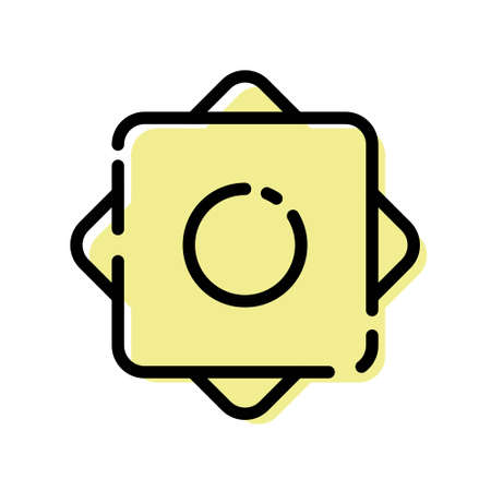 Cute Yellow Nuts fot Settings Icon Flat Design For App Label Vector Illustrationのイラスト素材