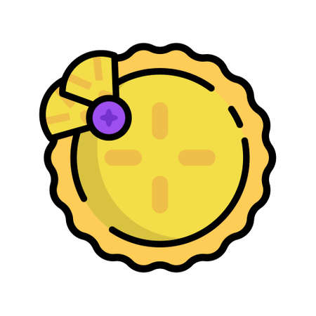 Cute Pineapple Pie Flat Design Cartoon for Shirt, Poster, Gift Card, Cover,  Sticker and Icon.のイラスト素材