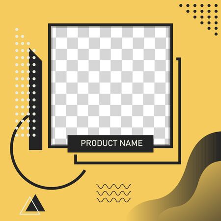 Abstact geometric vector black and yellow or yellow and black. Summer sale, big, special, product banner, product template, poster, flyer, social media post. Good for social media postのイラスト素材