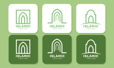Flat design islamic template collectionのイラスト素材